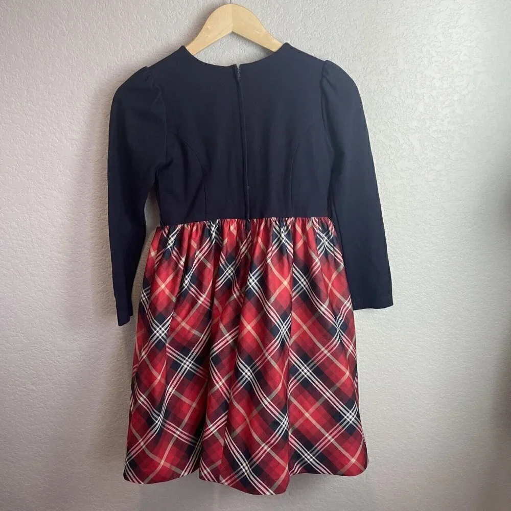Kinloch Anderson Scotland Dress Girls 11 140 Blue Red Plaid Buttons Classic